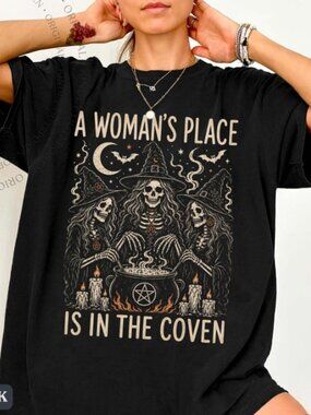 Witch Shirt, A Woman’s Place Is in the Coven, Feminist Halloween Shirt